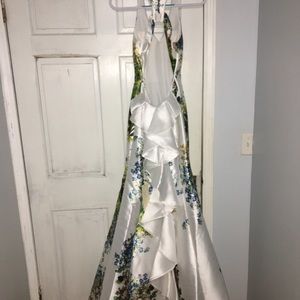 White Floral Prom Dress